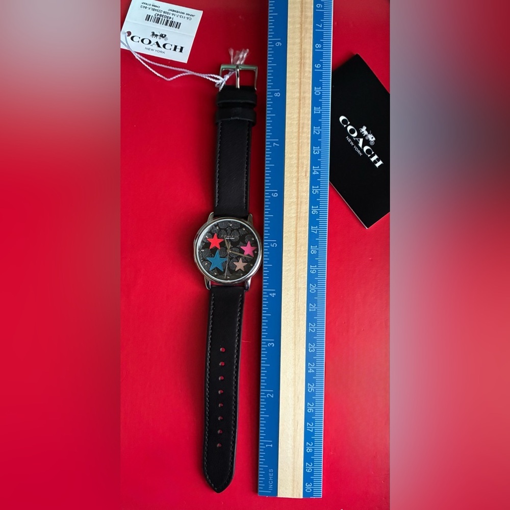 COACH Watch,Coach Black Watch with Colorful Stars - Picture 14 of 14